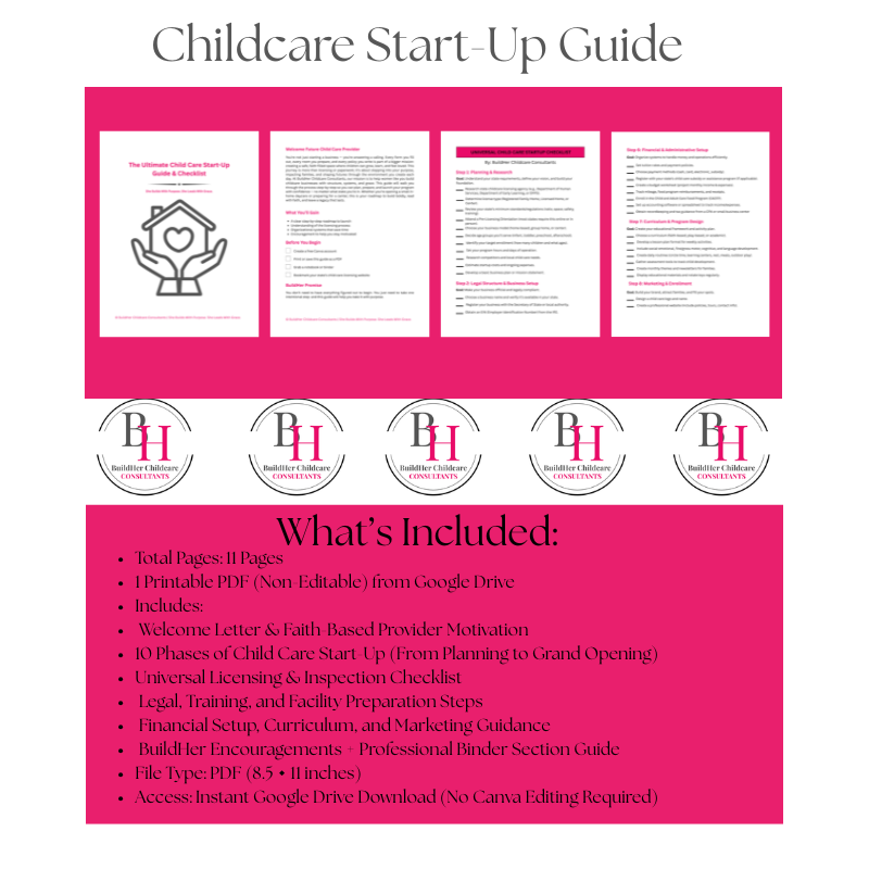 The Ultimate Child Care Start-Up Guide & Checklist | Printable PDF | BuildHer Childcare Consultants