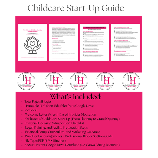 The Ultimate Child Care Start-Up Guide & Checklist | Printable PDF | BuildHer Childcare Consultants